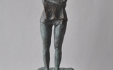 Frierende Auf Fels Bronze Patiniert Unikat H 21cm