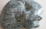 Katze Speckstein Lebensgross
